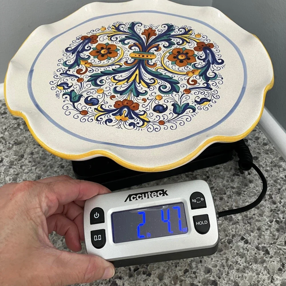 Ceramica Nova Deruta Cake Stand 11in Multicolor Hand Painted Italy Pedestal